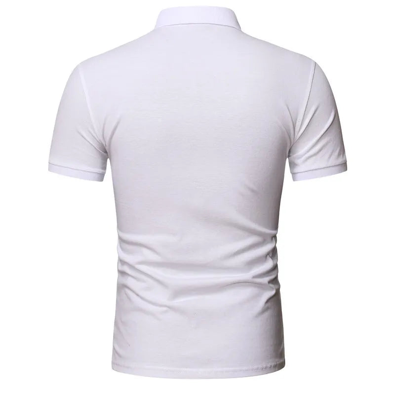Herren Slim-Fit Poloshirt mit Stehkragen und Knopfleiste