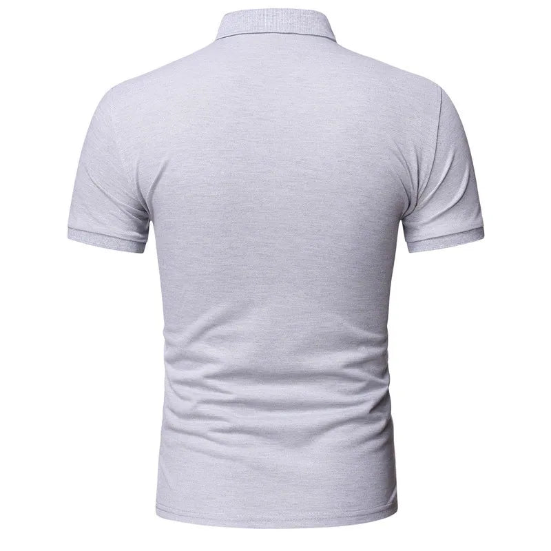 Herren Slim-Fit Poloshirt mit Stehkragen und Knopfleiste