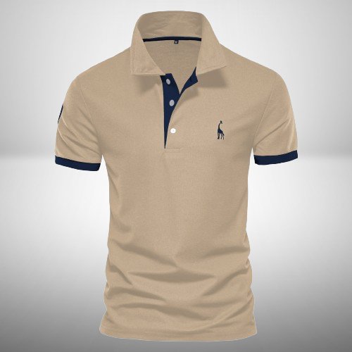 Herren-Poloshirt mit Kontrastdetails und gesticktem Logo auf der Brust
