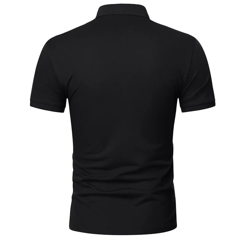 Herren Slim-Fit Poloshirt mit Stehkragen und Knopfleiste