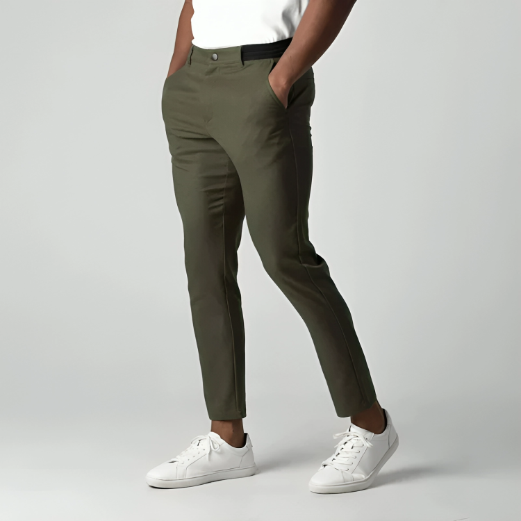 Flexible slim-fit stretch chinos for men