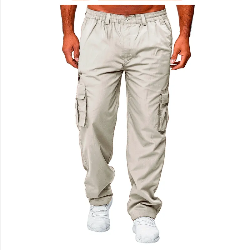 Relaxed-Fit-Cargohose für Herren mit mehreren Taschen und Kordelzug in der Taille