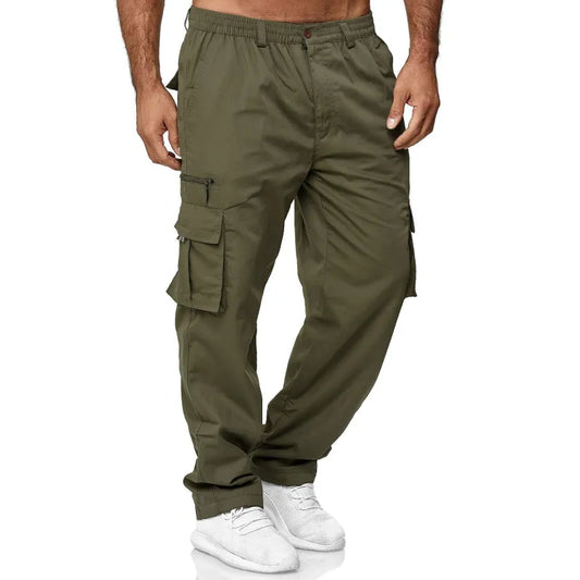 Relaxed-Fit-Cargohose für Herren mit mehreren Taschen und Kordelzug in der Taille