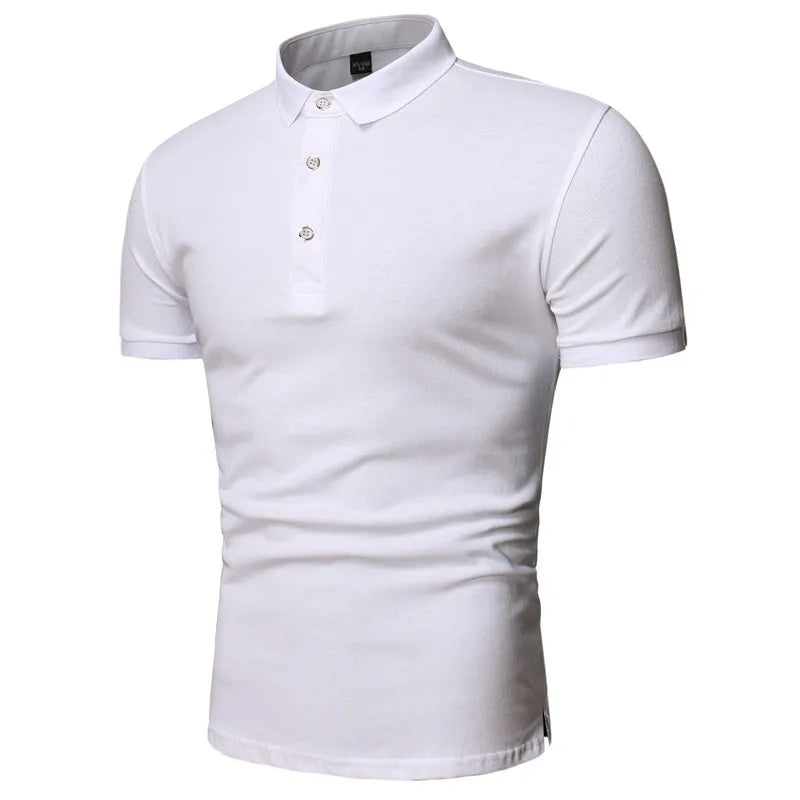 Herren Slim-Fit Poloshirt mit Stehkragen und Knopfleiste