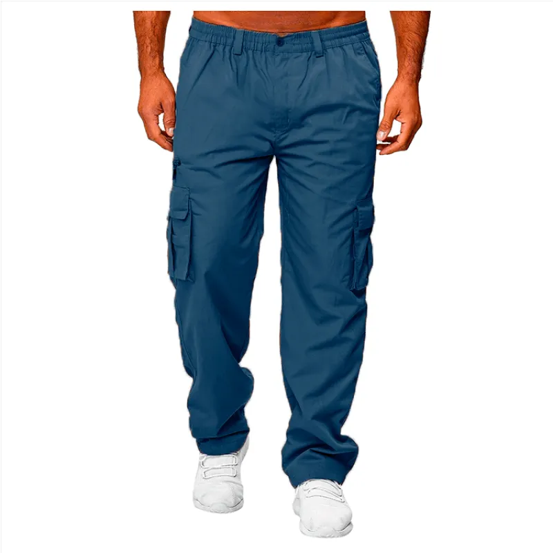 Relaxed-Fit-Cargohose für Herren mit mehreren Taschen und Kordelzug in der Taille