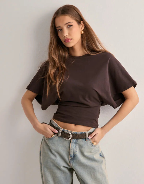 Relaxed-fit wide sleeve t-shirt for men
