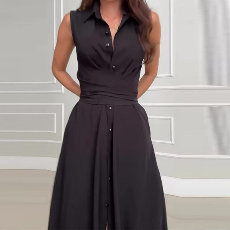 Sleeveless Maxi Dress with Belt