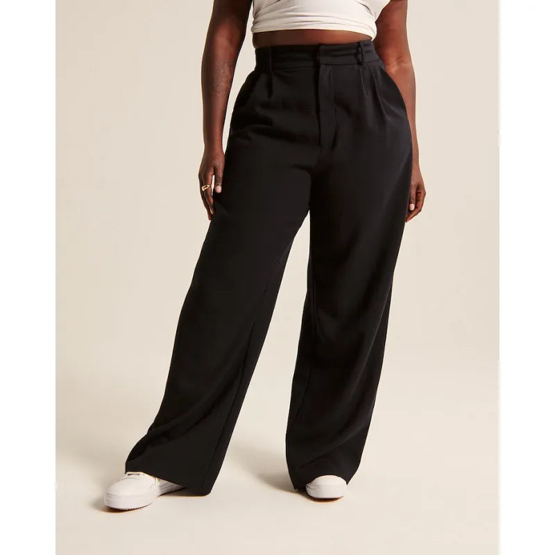 Elegant wide-leg tailored pants for women