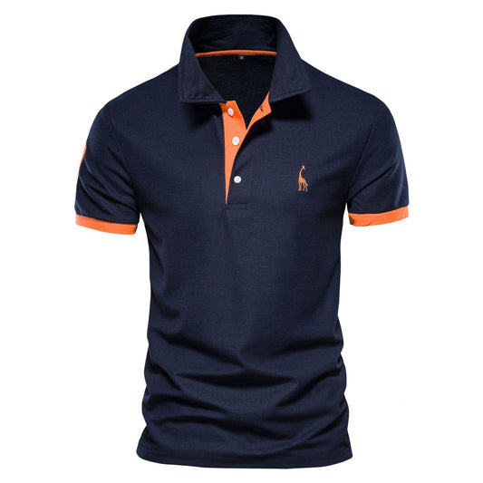 Herren-Poloshirt mit Kontrastdetails und gesticktem Logo auf der Brust