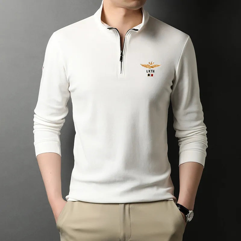 Lightweight stand collar shirt for men