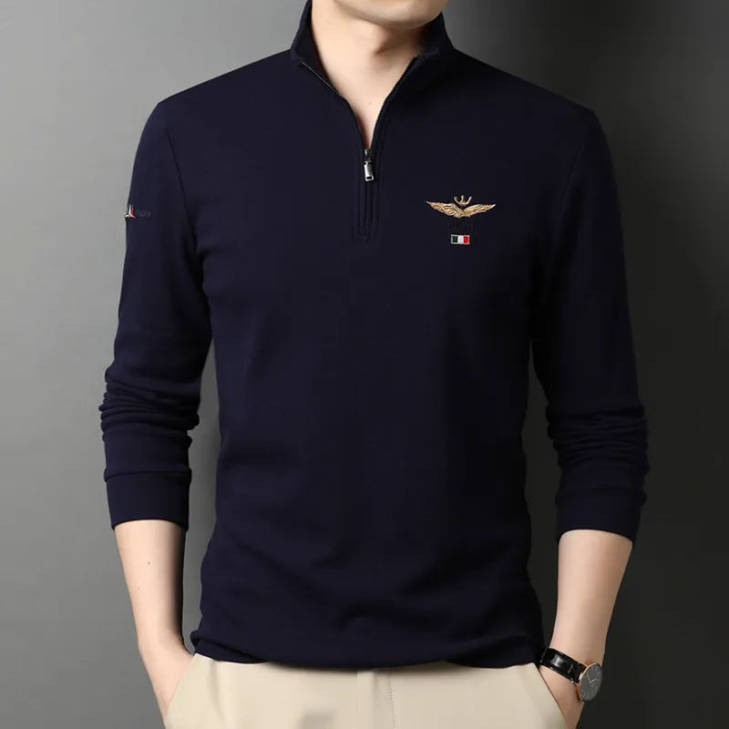 Lightweight stand collar shirt for men
