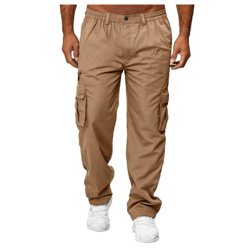 Relaxed-Fit-Cargohose für Herren mit mehreren Taschen und Kordelzug in der Taille