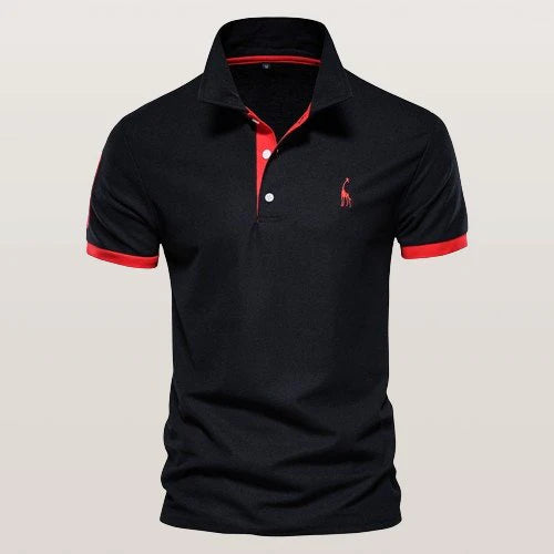 Herren-Poloshirt mit Kontrastdetails und gesticktem Logo auf der Brust
