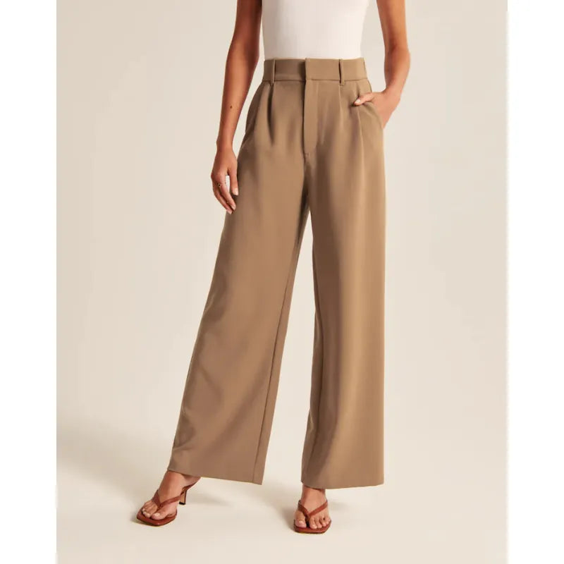 Elegant wide-leg tailored pants for women