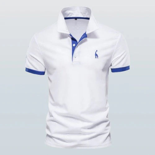 Herren-Poloshirt mit Kontrastdetails und gesticktem Logo auf der Brust