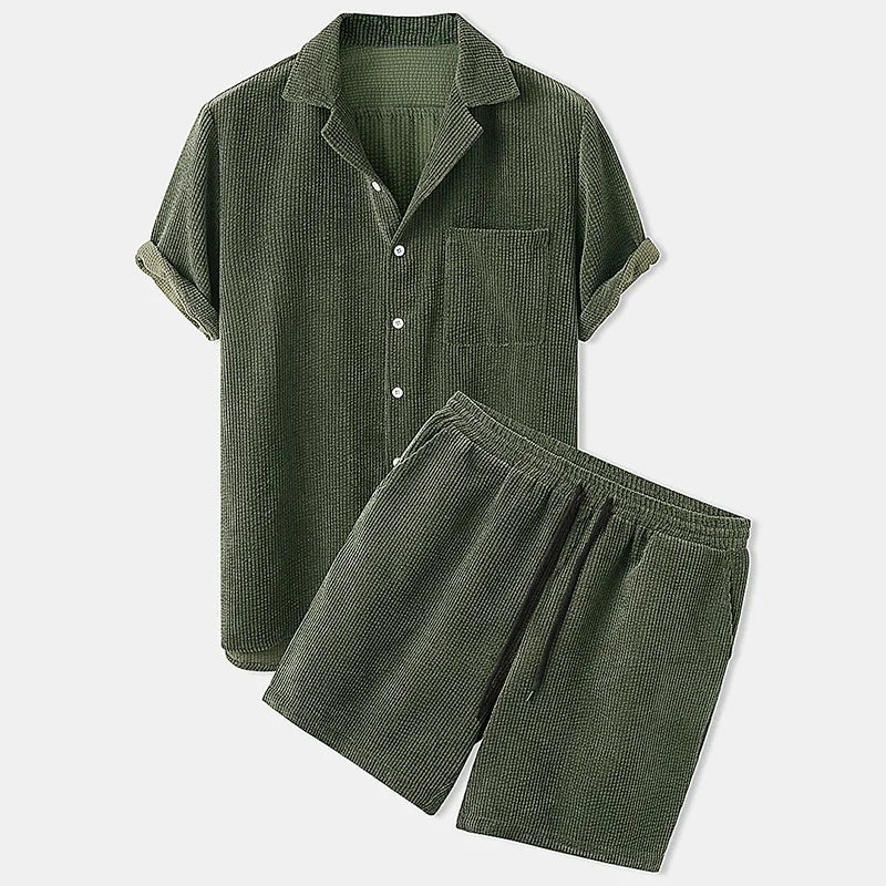 Corduroy short set for men