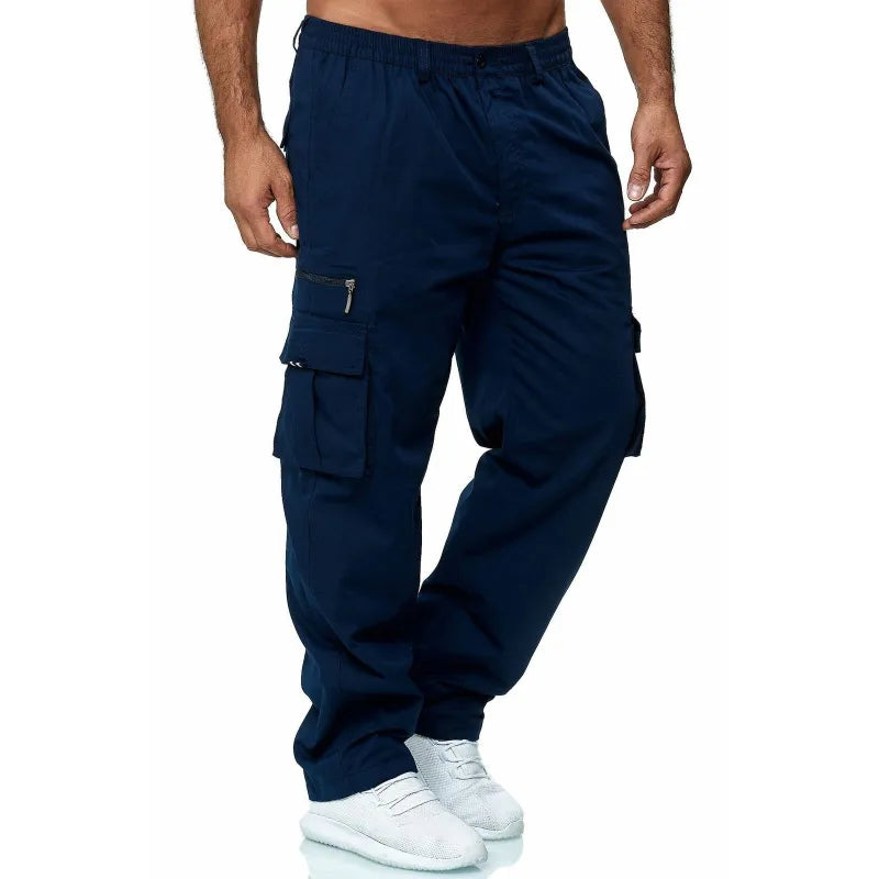 Relaxed-Fit-Cargohose für Herren mit mehreren Taschen und Kordelzug in der Taille
