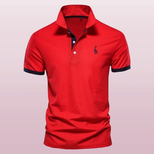 Herren-Poloshirt mit Kontrastdetails und gesticktem Logo auf der Brust