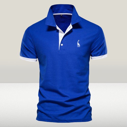 Herren-Poloshirt mit Kontrastdetails und gesticktem Logo auf der Brust