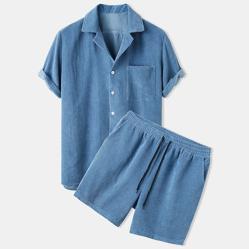 Corduroy short set for men