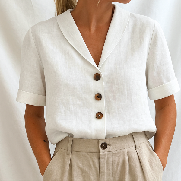 Elegant short-sleeve blouse for women
