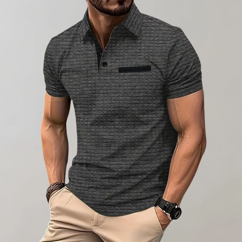 Breathable short-sleeve polo shirt for men