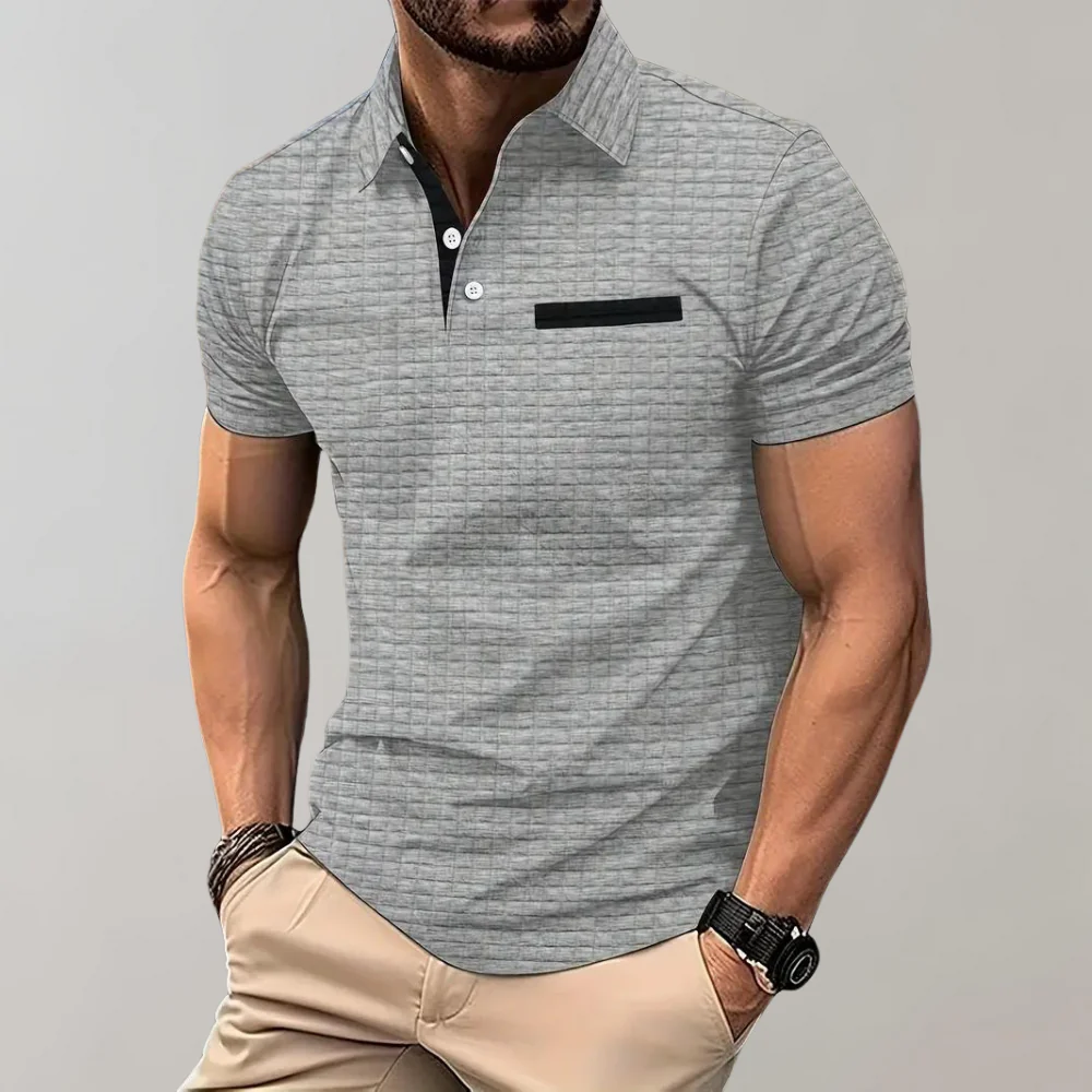 Breathable short-sleeve polo shirt for men