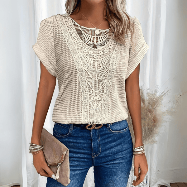 Lightweight boho lace blouse for women