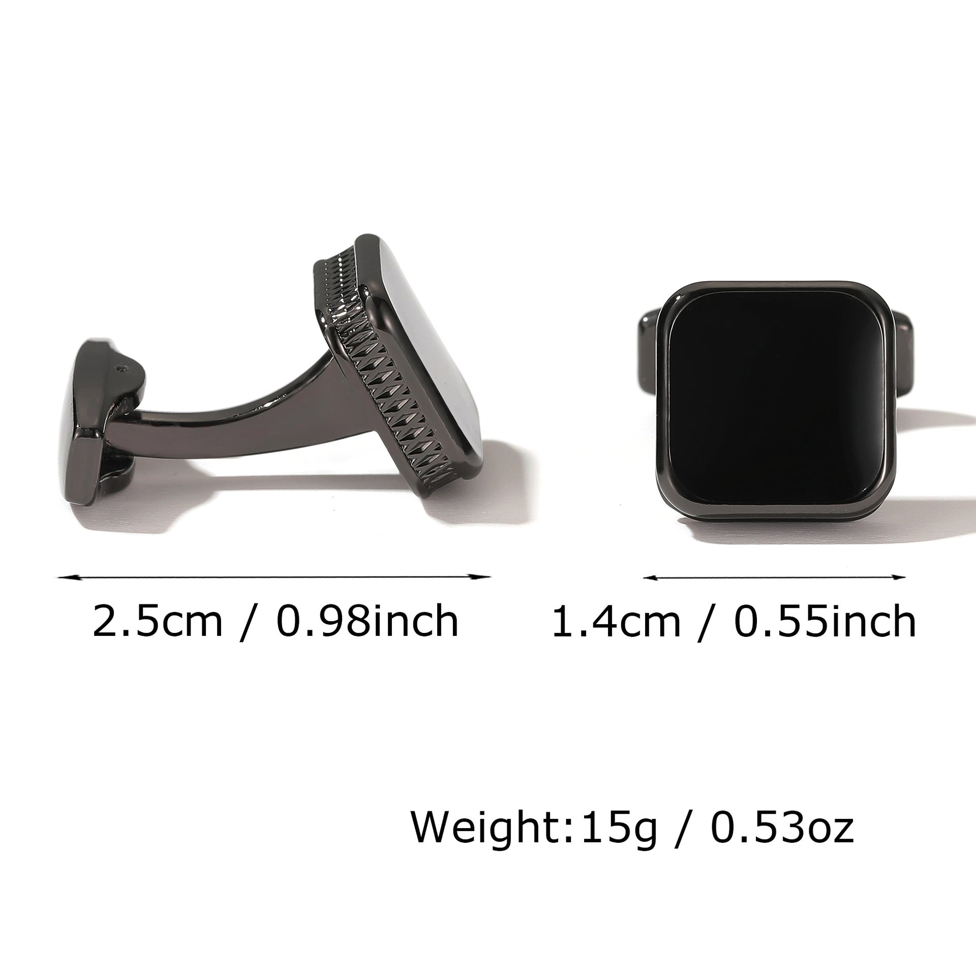 Modern square cufflinks for men