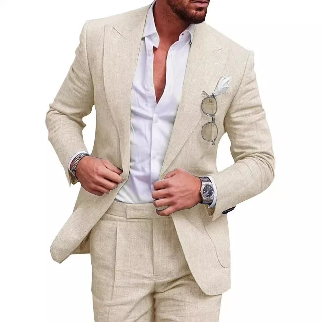 Slim-fit two-piece suit for men
