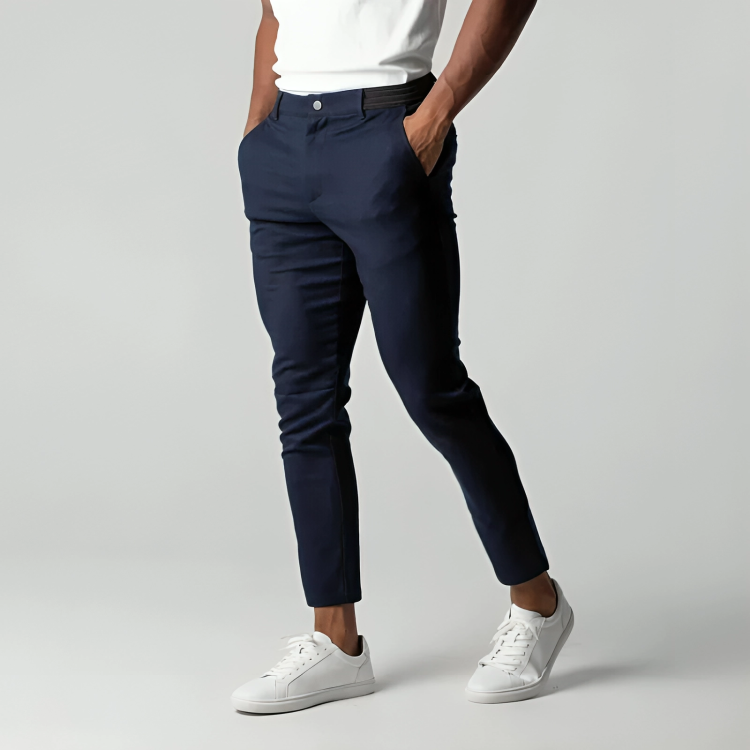 Flexible slim-fit stretch chinos for men