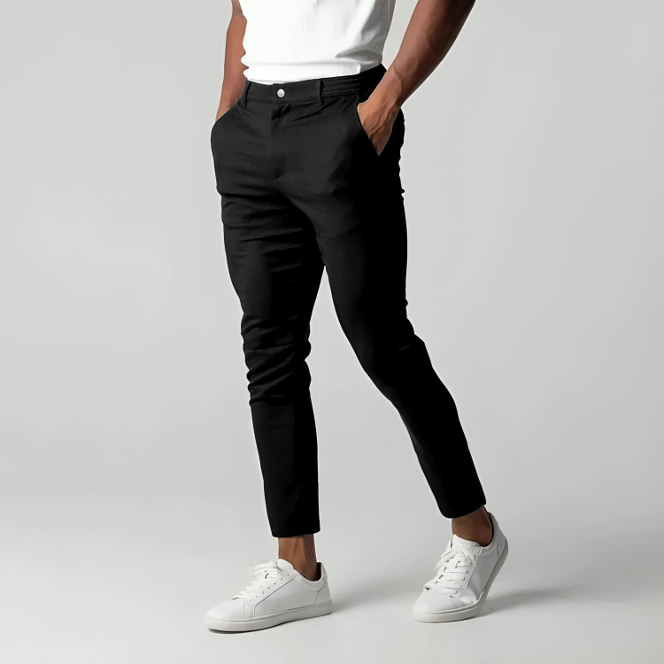 Flexible slim-fit stretch chinos for men