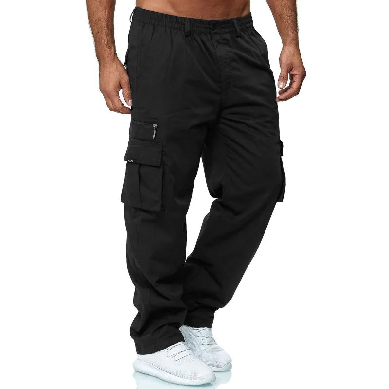 Relaxed-Fit-Cargohose für Herren mit mehreren Taschen und Kordelzug in der Taille