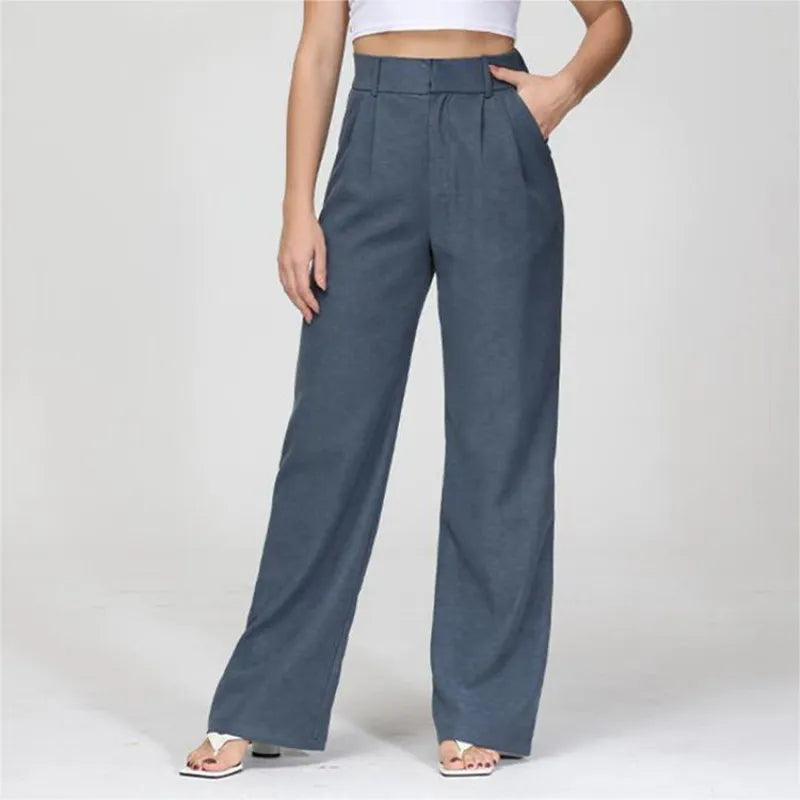 Elegant wide-leg tailored pants for women