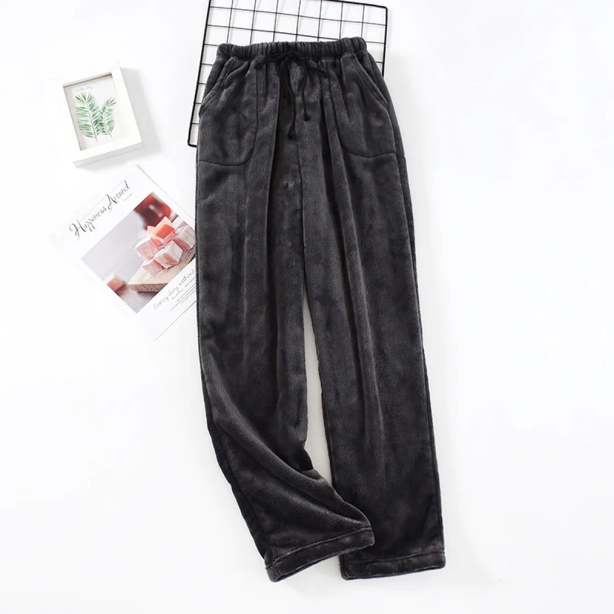 Loose Plus Size Coral Fleece Pajama Pants