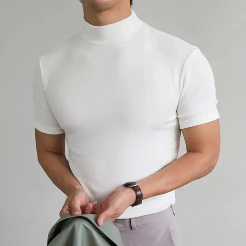 Lightweight high-neck t-shirt for men