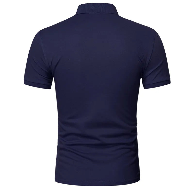 Herren Slim-Fit Poloshirt mit Stehkragen und Knopfleiste
