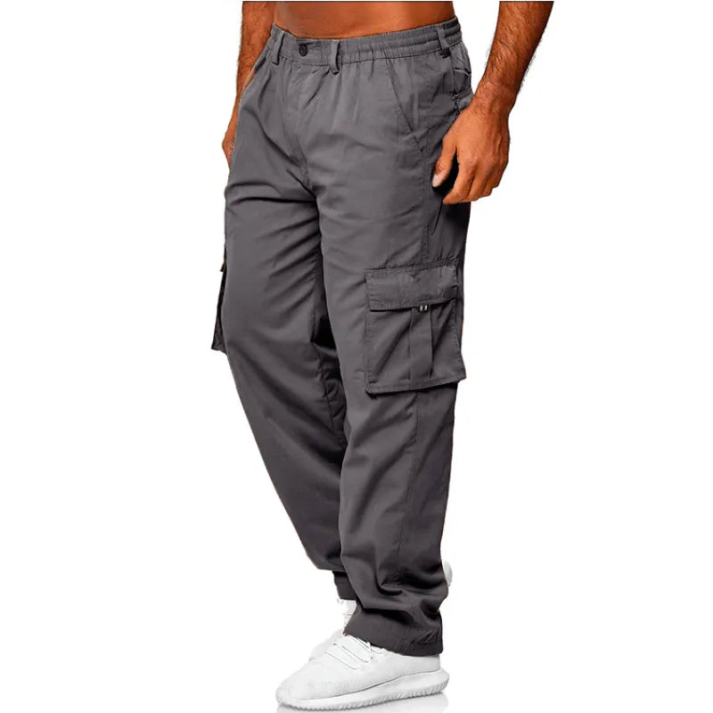 Relaxed-Fit-Cargohose für Herren mit mehreren Taschen und Kordelzug in der Taille