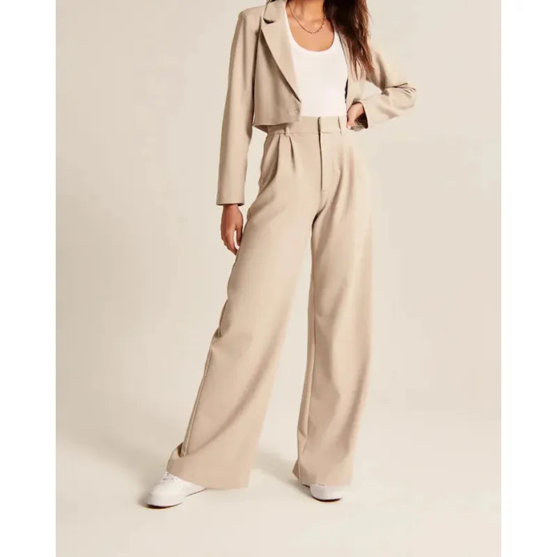 Elegant wide-leg tailored pants for women