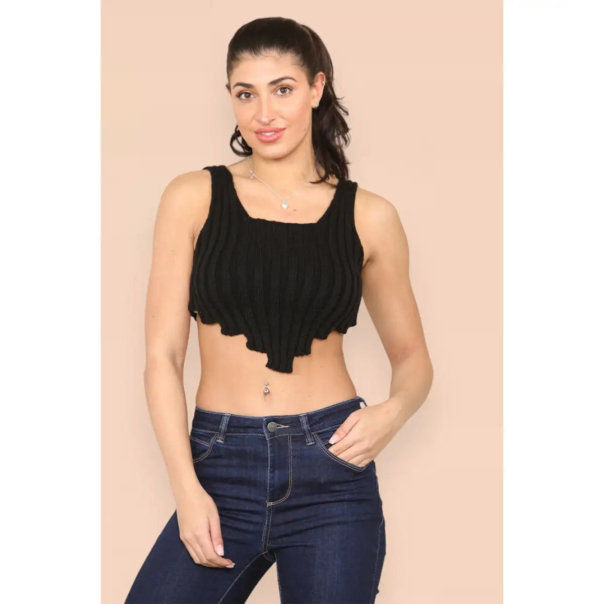 Stylish asymmetric crop vest for women